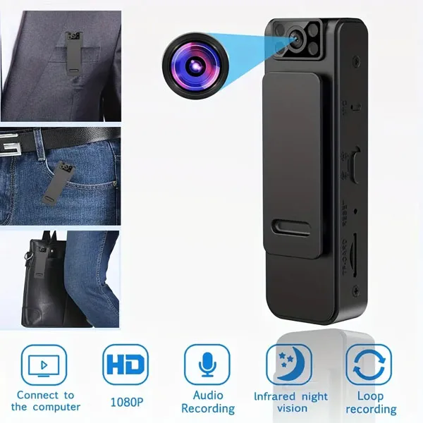 Mini HD Portable Spy 1080p Camera with Clip & Magnet