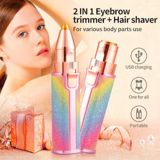 2 In 1 Electric Eyebrow Trimmer And Shaver Rechargeable