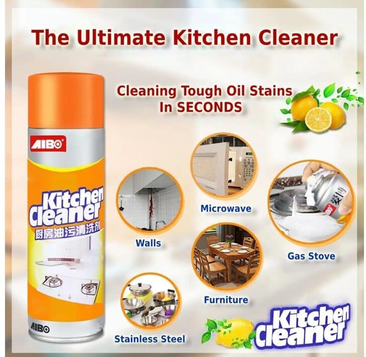 KITCHEN CLEANER LEMON KITCHEN OIL GREASE FOAM CLEANER SPRAY 500ML